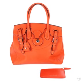 Ralph Lauren Ricky 33 Soft Orange Leather Handbag