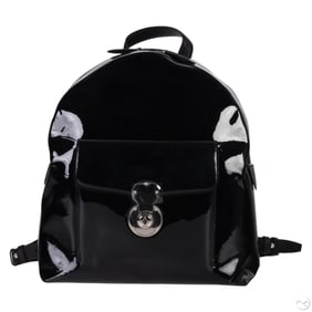 Ralph Lauren Ricky Black Patent Leather Backpack