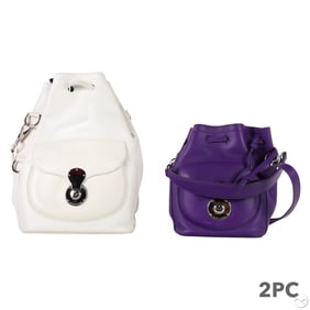 Ralph Lauren Ricky Leather Drawstring Handbag LOT