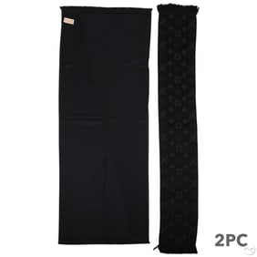 Versace and Louis Vuitton Black Luxury Scarves LOT