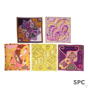 Emilio Pucci Vintage Italian Silk Scarves 5pc LOT
