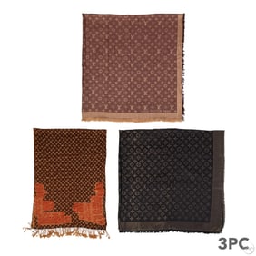 Louis Vuitton LV Monogram Shawl Scarves 3pc. LOT