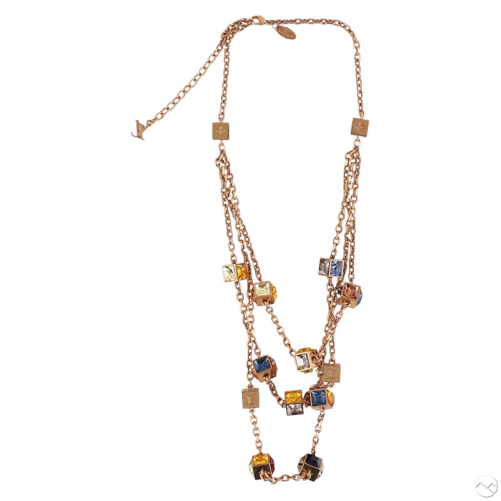 Louis Vuitton Crystal Gamble Multi Strand Necklace (1 of 6)