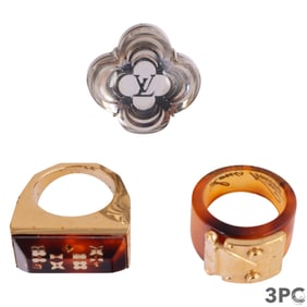 Louis Vuitton Luxury Designer Fashion Ring 3pc LOT