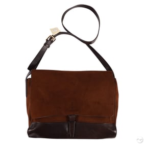 Ralph Lauren Luxury Suede Leather Messenger Bag