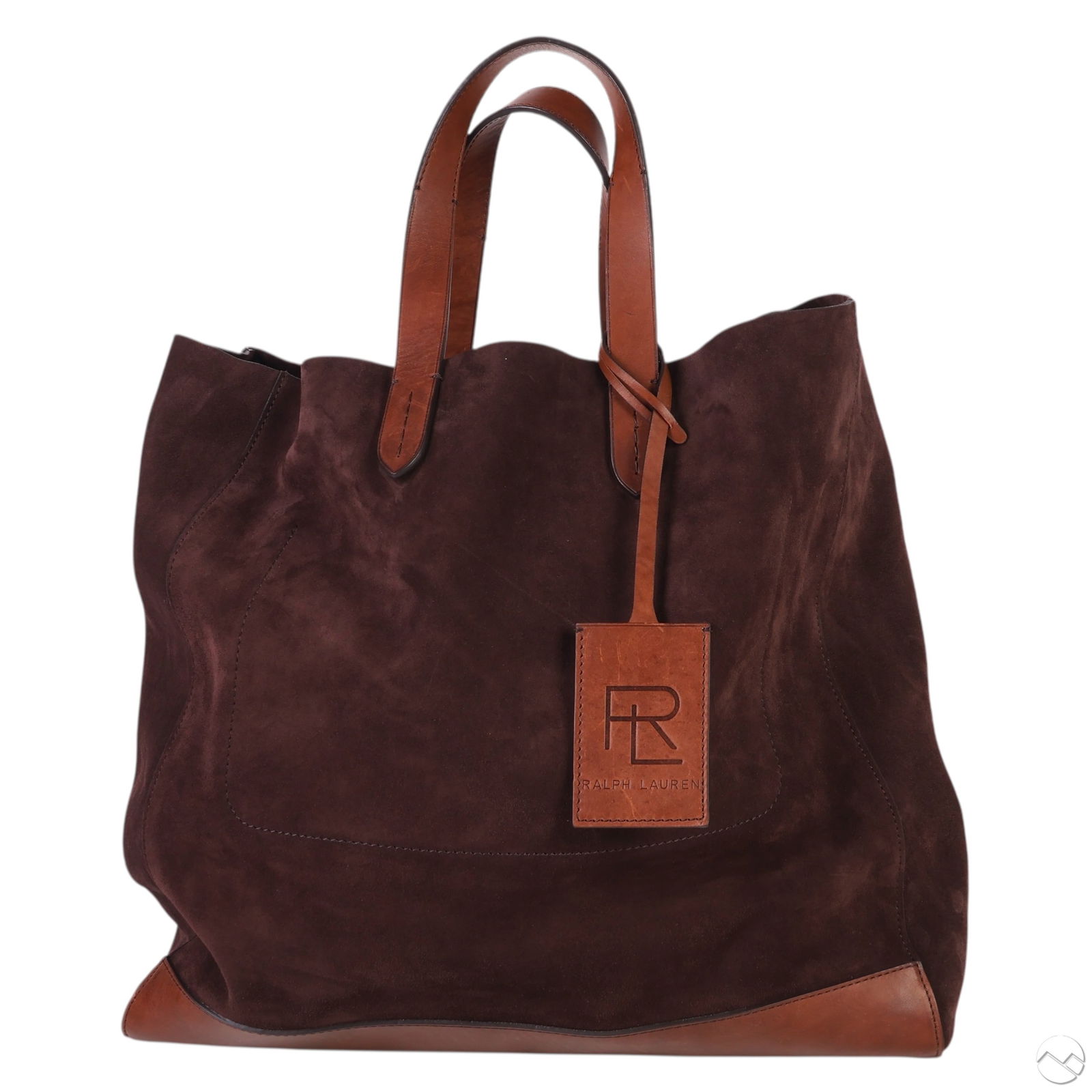 Ralph Lauren Brown Suede Leather Trim Tote Bag (1 of 7)