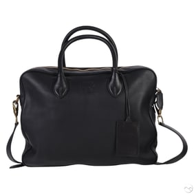 Ralph Lauren Black Leather Crossbody Travel Bag