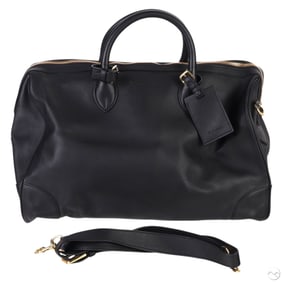 Ralph Lauren Luxury Soft Black Leather Duffel Bag