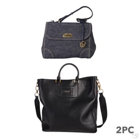 Ralph Lauren Denim Tiffin Bag & Black ID Tote LOT