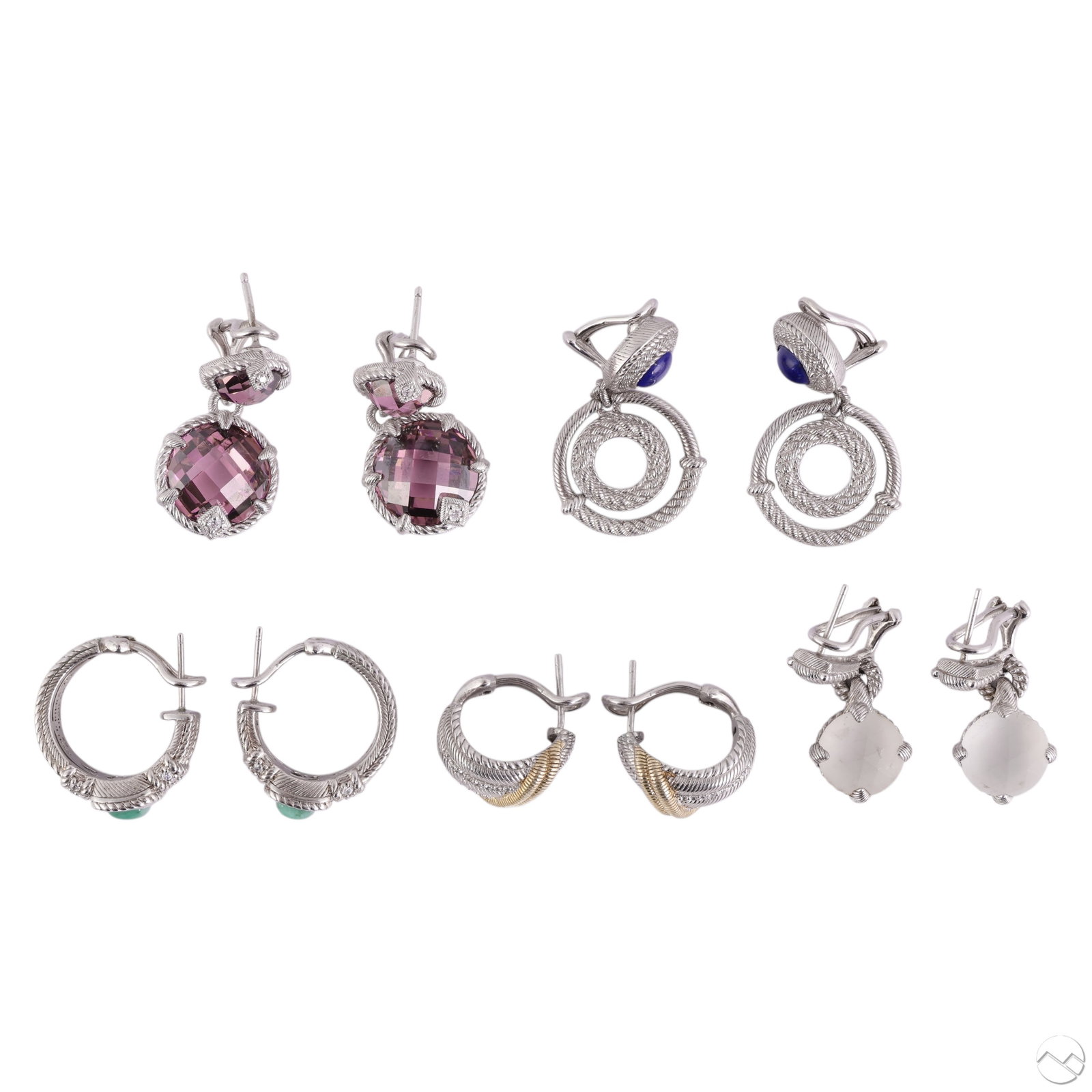 Judith Ripka Designer Sterling Silver Earrings LOT (1 of 8)