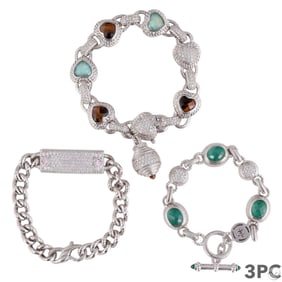 Judith Ripka Designer Sterling Gemstone Bracelets