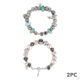 Pandora Amore & Baci Sterling Bracelets 2pc LOT
