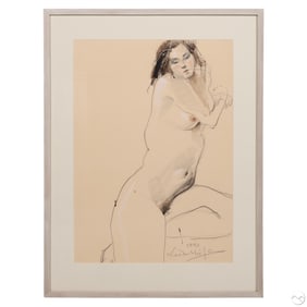 Lee Doo Shik 1947-2013 Nude Watercolor Painting