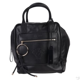 Versace Black Leather Medium Day Dreamer Handbag