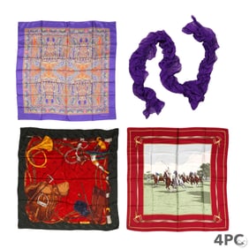 Ralph Lauren Designer Hand Rolled Silk Scarf LOT