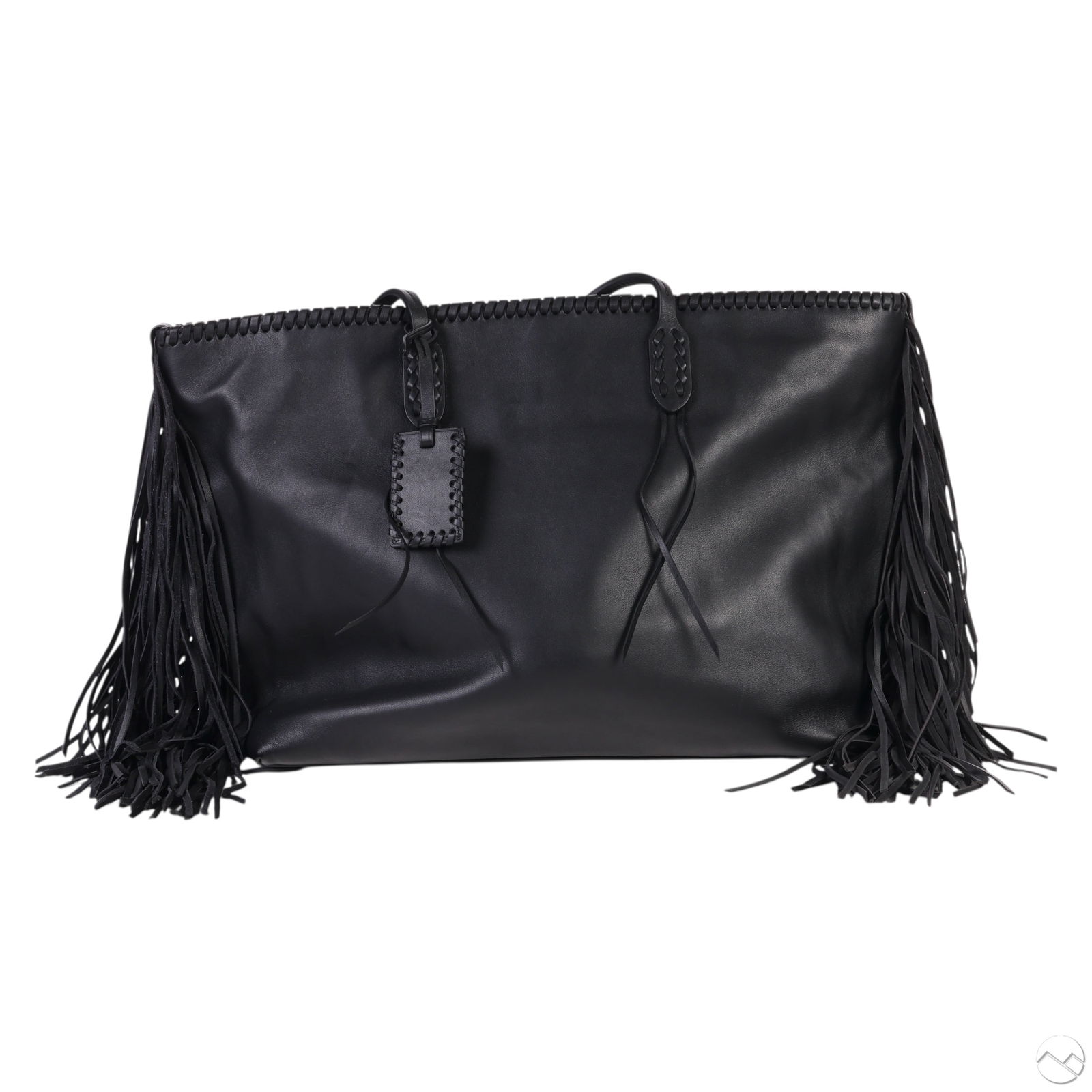 Ralph Lauren Black Leather Fringe Shoulderbag Tote (1 of 8)