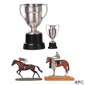 SIGNED Ron Turcotte Jockey Sculpture Trophy & MORE