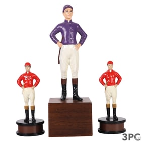 Figural Horse Jockey Bottle Openers and Statue LOT