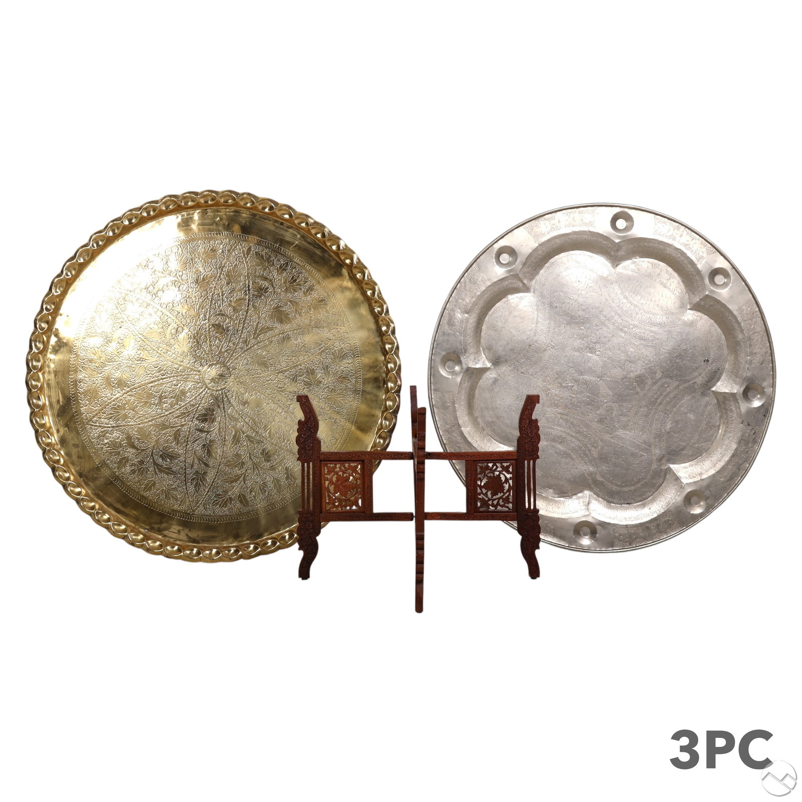 Vintage Oversized Moroccan Brass Tray or Tabletops (1 of 9)