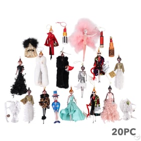 De Carlinio Glass Figural Tree Ornaments 20pc LOT