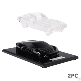 Corvette Crystal & Composition Car Models 2pc LOT