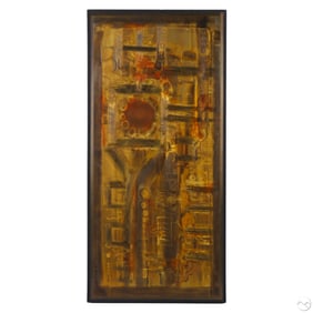 Bernard Rhone b.1944 Patinated Metal Wall Plaque