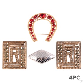 Ralph Lauren Louis Vuitton Designer Brooch 4pc LOT