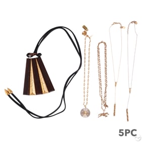 Ralph Lauren Designer Gold-Tone Necklaces 5pc LOT
