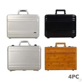 Zero Halliburton Aluminum & Bamboo Hard Briefcases