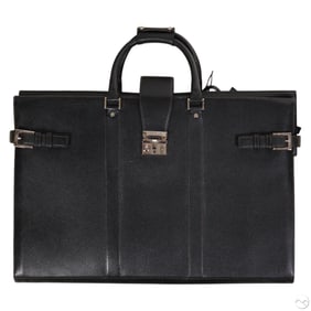 Salvatore Ferragamo Black Leather Garment Bag