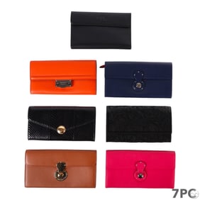 Ralph Lauren Luxury Leather Clutch Wallet 7pc LOT