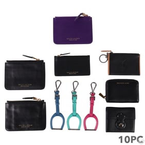Ralph Lauren Leather Wallet Pouch and Keychain LOT