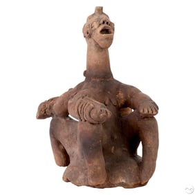 Ancient Terracotta Double Headed Figural Sculpture