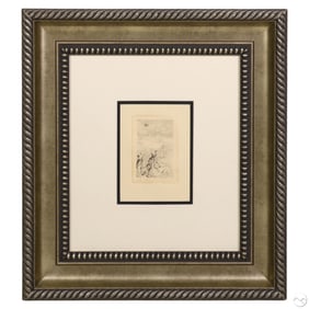 Sur La Plage Berneval Print Engraving after Renoir