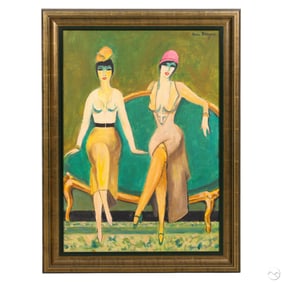 Dolly Sister Figural Oil Painting after Van Dongen