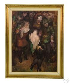Juarez Machado b.1941 Crowed Figural Scene Painting