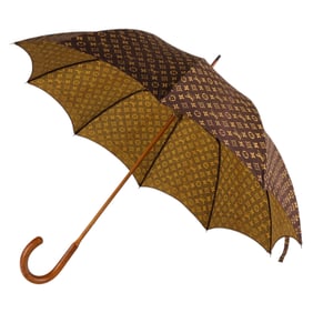 Louis Vuitton Monogram LV Umbrella w/ Wood Handle