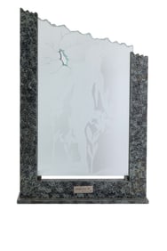 Granville Carved Glass Nude Sculpture On Marble