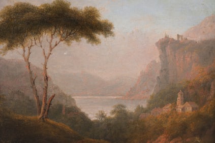 Thomas Hill 1829-1908 Lake Nemi Landscape Painting