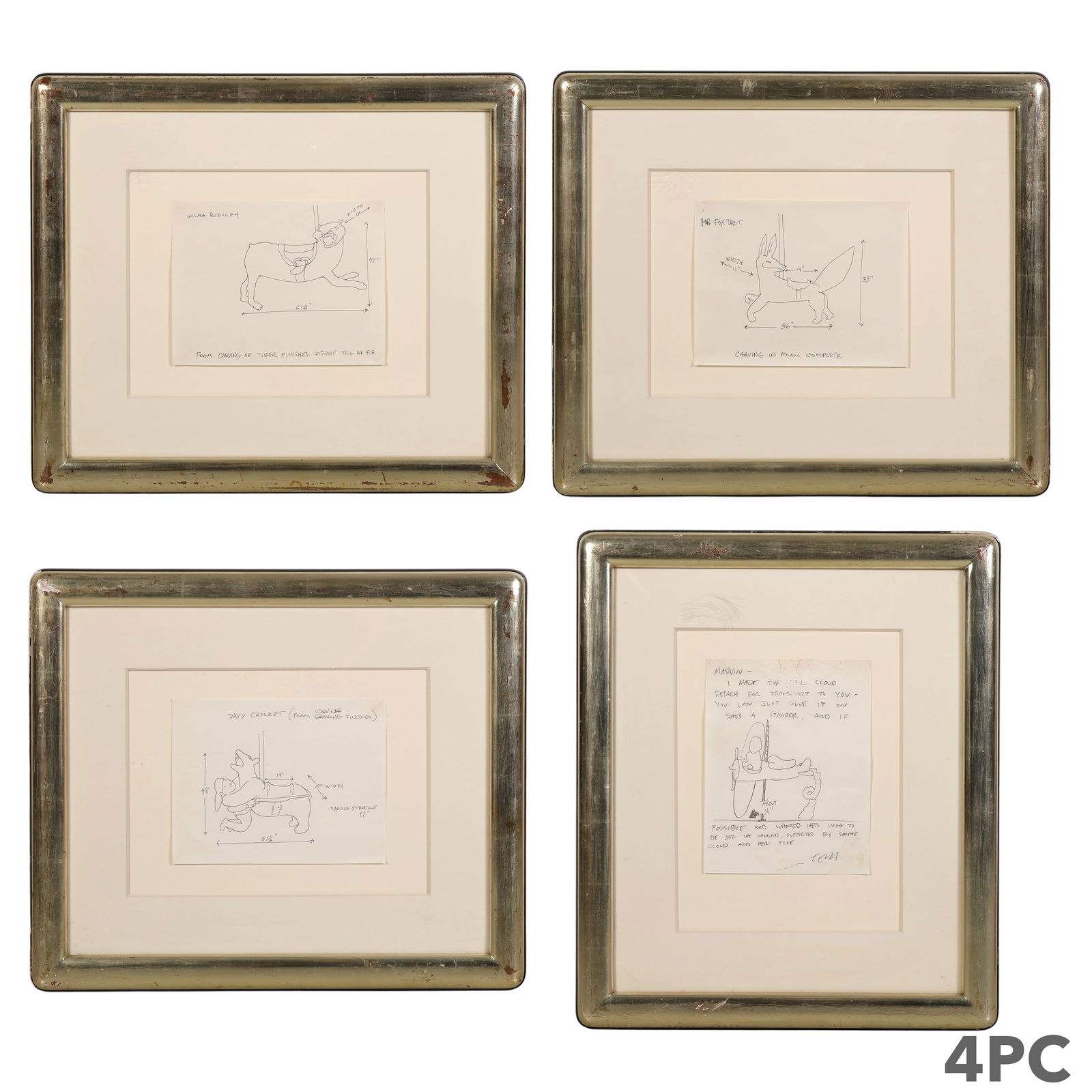 Red Grooms b.1937 Foxtrot Carousel Design Drawings (1 of 7)