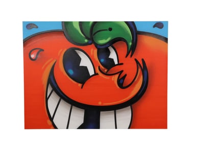 Atomik b.1981 Miami Orange Man Graffiti Painting