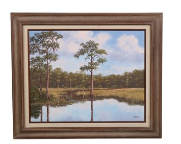 Jackie Brice b.1936 Florida Landscape Oil Painting