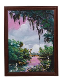 Sylvester Wells 1939-2023 Florida Lagoon Painting