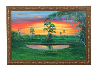 Al Black 1946-2025 Highwayman Fire Sky Painting