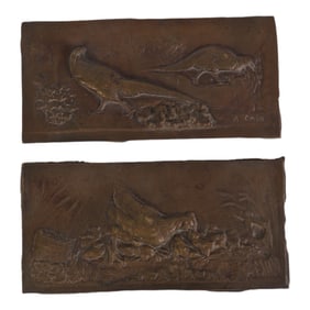 Auguste Nicholas Cain 1821-1894 Bronze Plaques