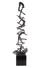 Global Views Bronze and Iron Modernist Sculpture