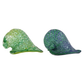 Italian Murano Glass Seaform Organic Vases 2pc LOT