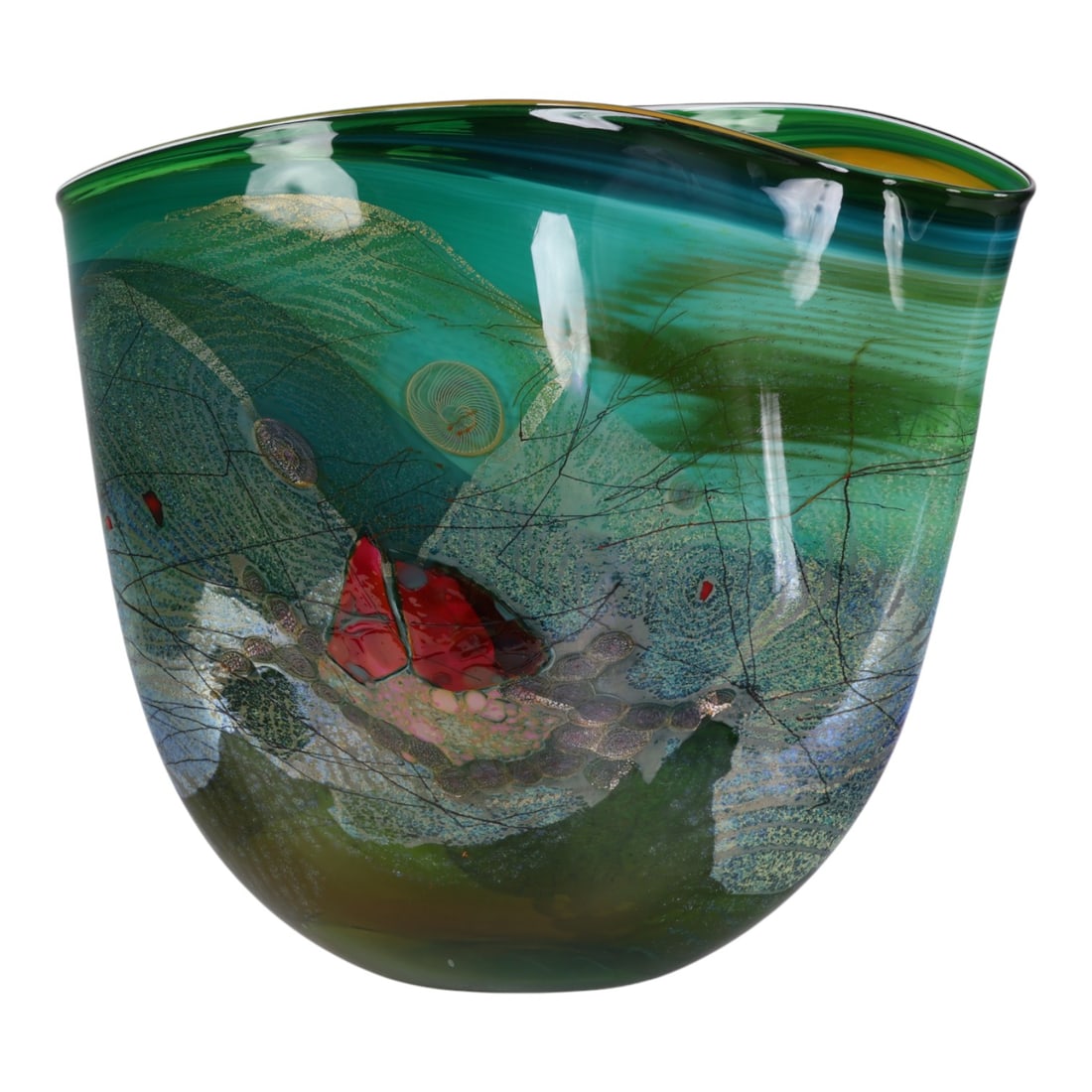 Chris Hawthorne b1953 Studio Art Glass Vase SIGNED (1 of 8)