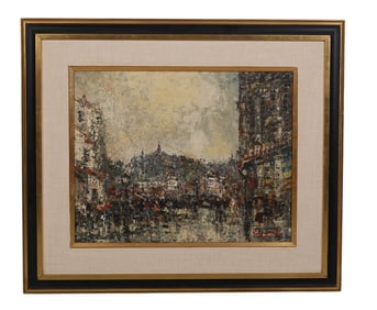 Impressionist French Street Scene Painting SIGNED