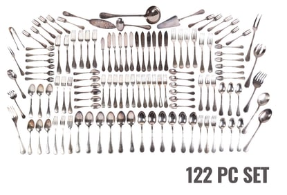 Christofle Silverplate Rubans Flatware 122pc LOT